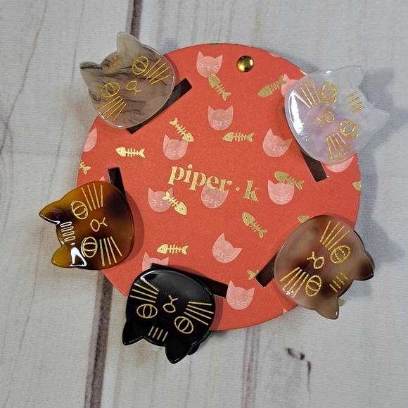 Piper K Cat Hair Clips Set 5 Pc - Picture 1 of 4